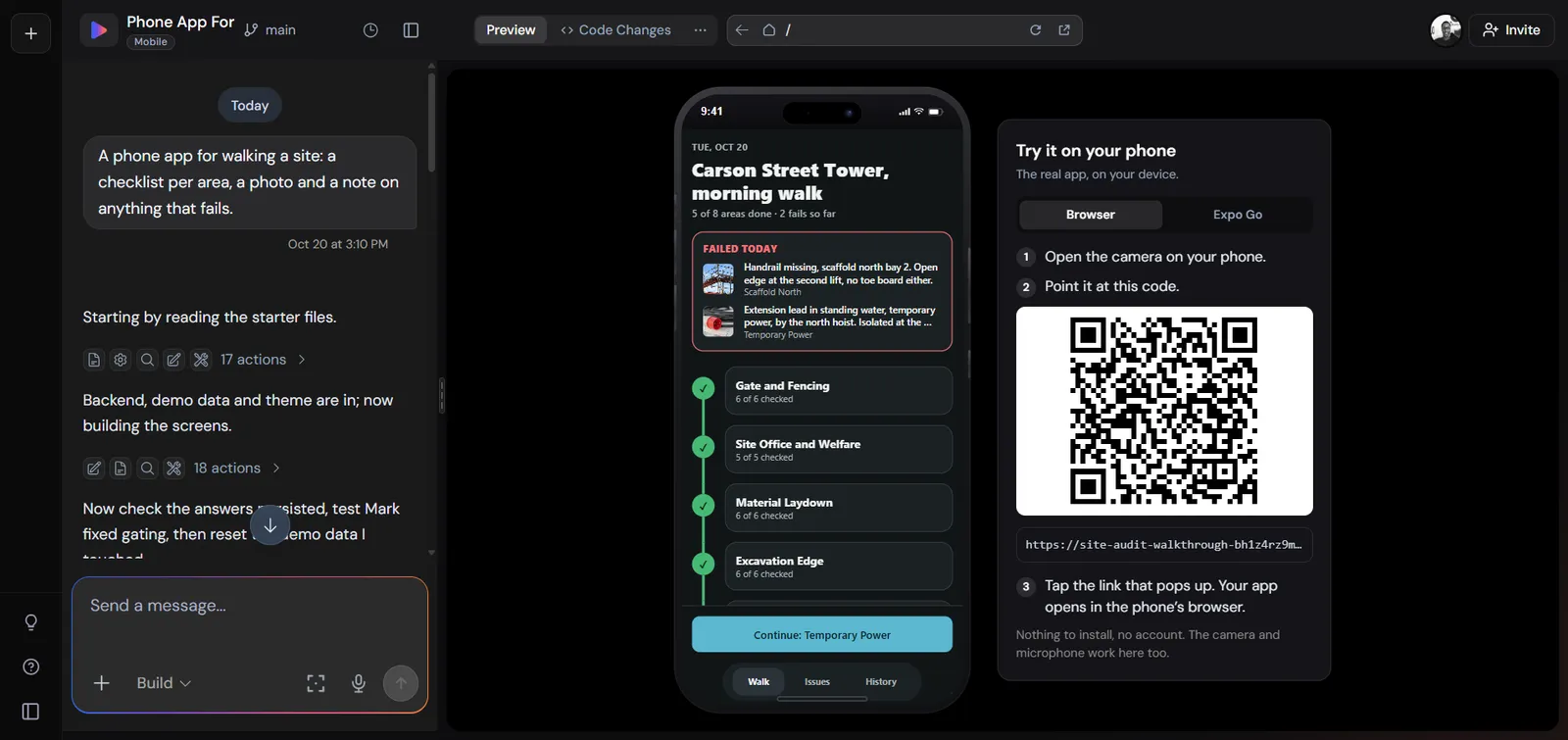 Mobile app built with Founding Dev's AI app builder